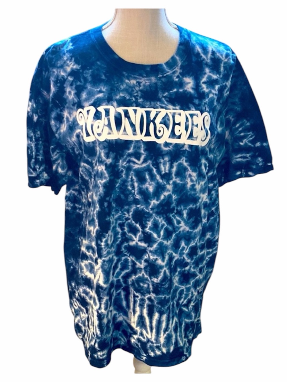 Gildan Yankees Blue Tie-Dyed T-shirt